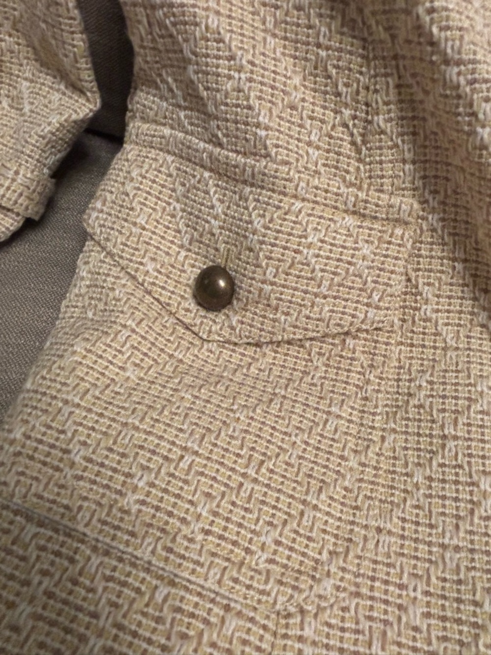 Banana Republic Cream and Beige Textured Coat XL - Picture 4 of 6